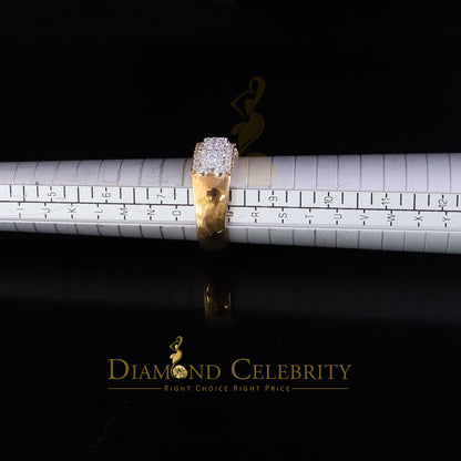 DiamondCelebritees 2.50ct Silver VVS'D Yellow Round Shape 925 moissanite Band Ring size 8 For Men's