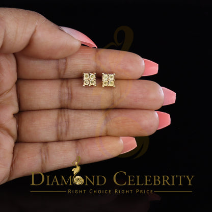 DiamondCelebritees Diamond 0.10ct 925 Sterling Silver White Stud For Men's & Women's Stud Earrings