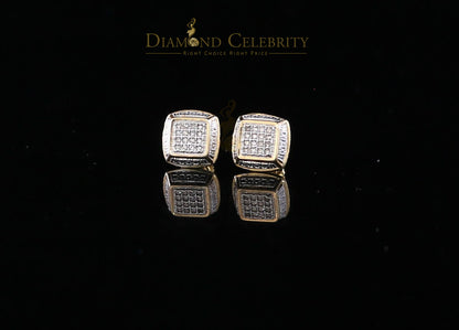 DiamondCelebritees 0.10CT Real Diamonds with 10K Real Yellow Gold Men's/Women's stud Earrings