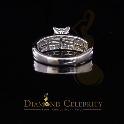DiamondCelebritees 0.25ct Real Diamond 925 Sterling White Silver Shine Womens Square Ring SZ 7