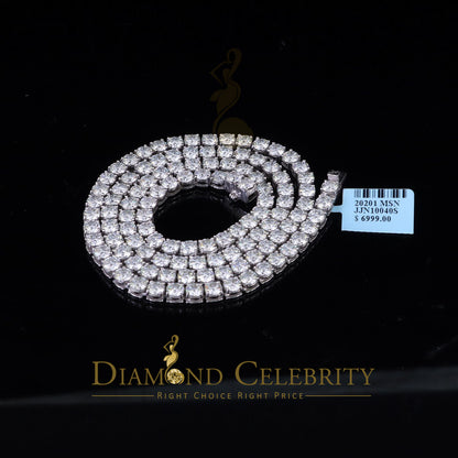 DiamondCelebritees Tennis Necklace 925 Silver White Moissanite size 20 inch & Width 5.2mm