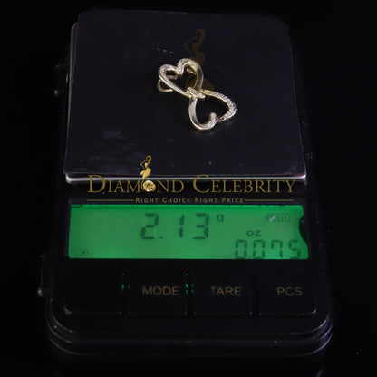 DiamondCelebritees 925 Sterling Yellow Silver Heart Fashion Pendant with 0.00ct Cubic Zirconia
