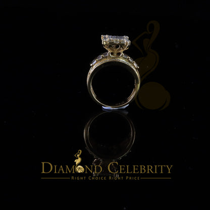 DiamondCelebritees 925 Yellow Square 2.34 ct Cubic Zirconia Silver Engagement Men's Ring Size 8