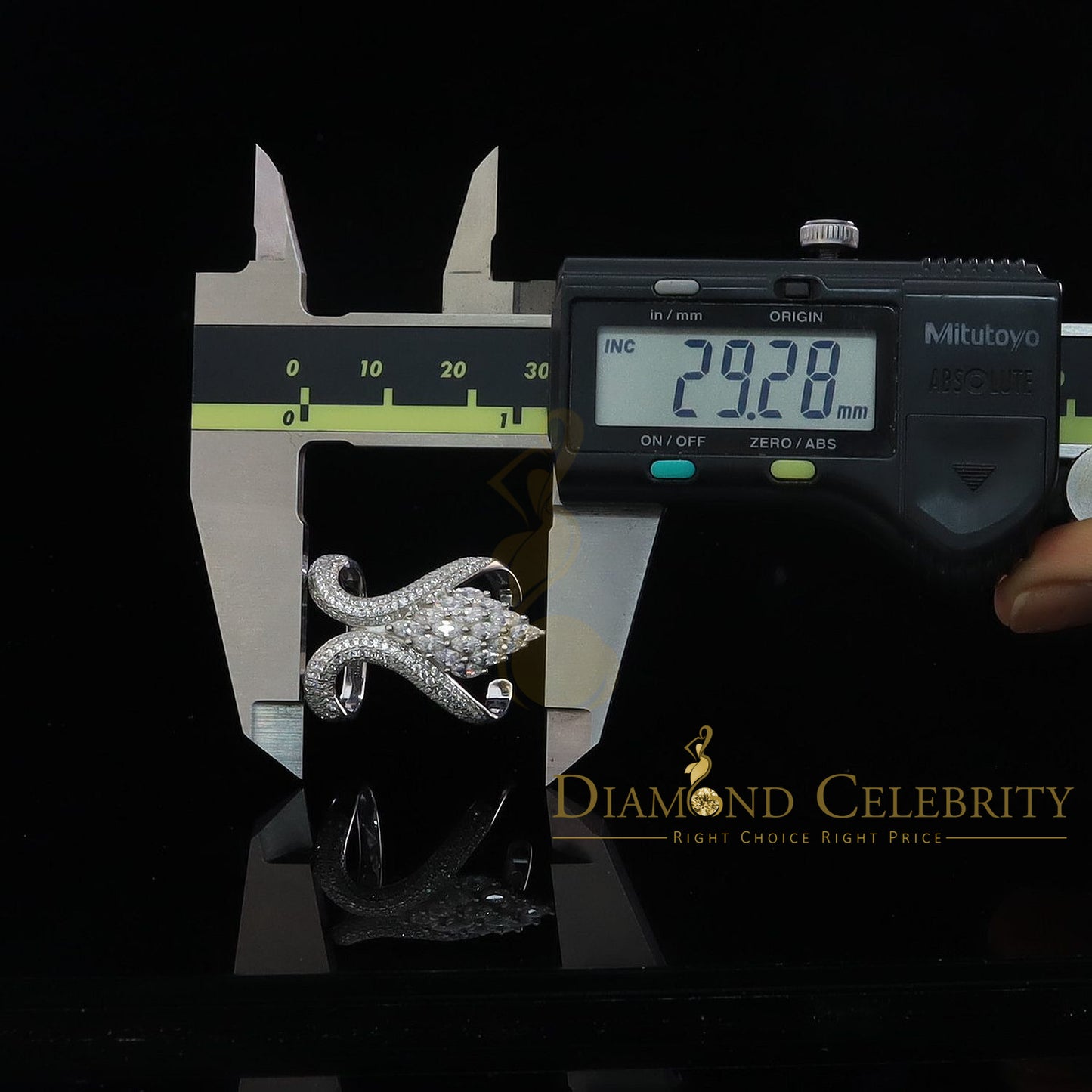 DiamondCelebritees Sterling White Silver 2.00ct Cubic Zirconia Cocktail Floral Women's Ring Size 7