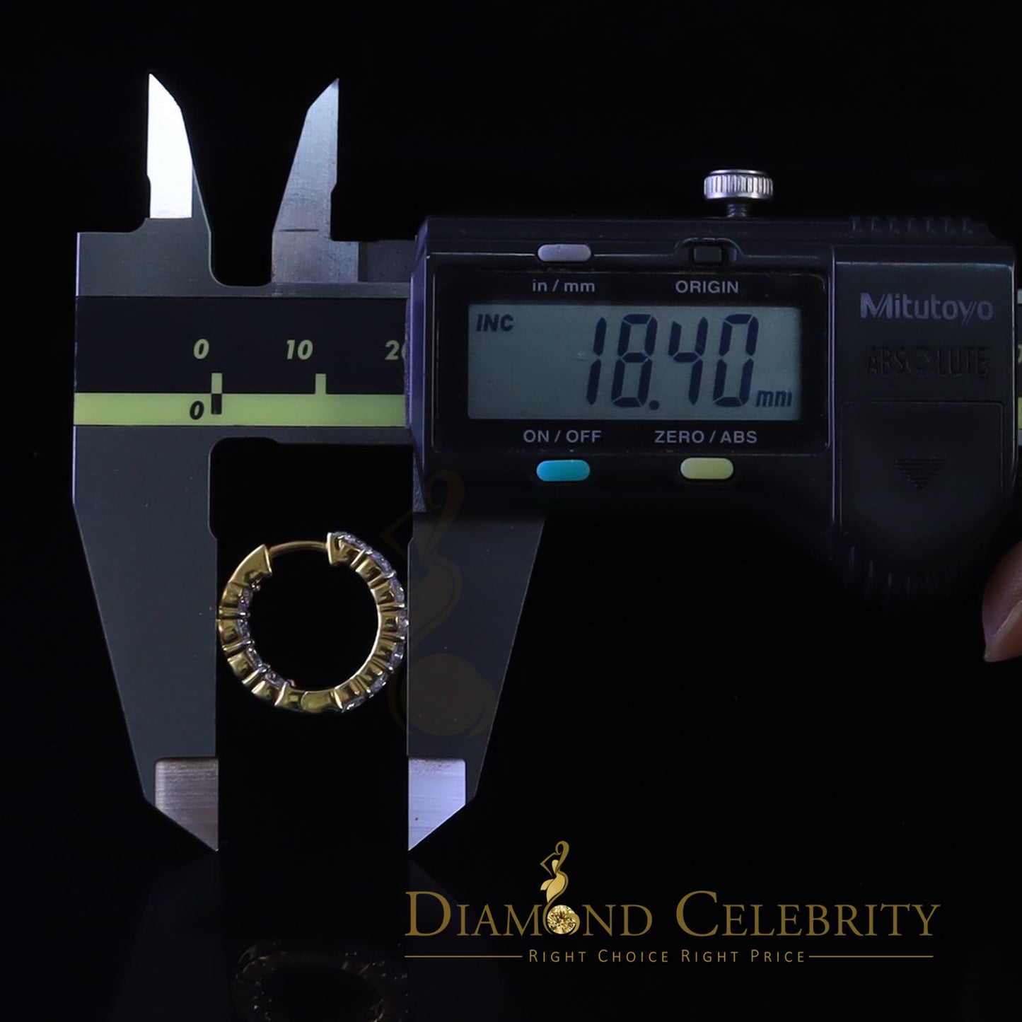 DiamondCelebritees 2.50ct Moissanite Yellow 925 Sterling Silver Women's In and Out Hoop Earrings