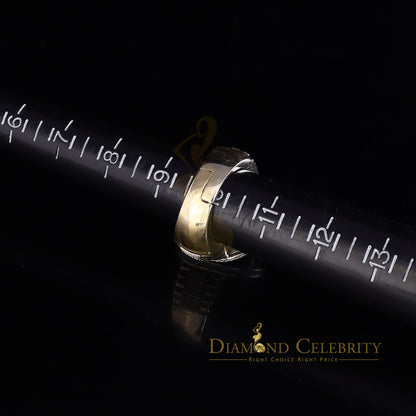 DiamondCelebritees Real 0.25CT Diamond Yellow 925 Silver Men's Adjustable Ring From Size 10 to 12