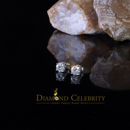 Diamondcelebritees 2.00ct VVS 'D' Moissanite For Men's/Womens Silver White Round Stud Earrings