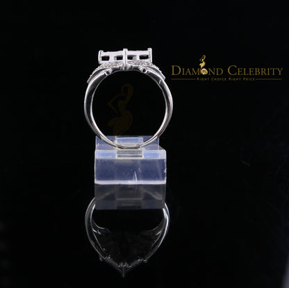 DiamondCelebritees 0.66CT Real Diamond 925 Sterling Silver White Square Men's Engagement Ring SZ 7