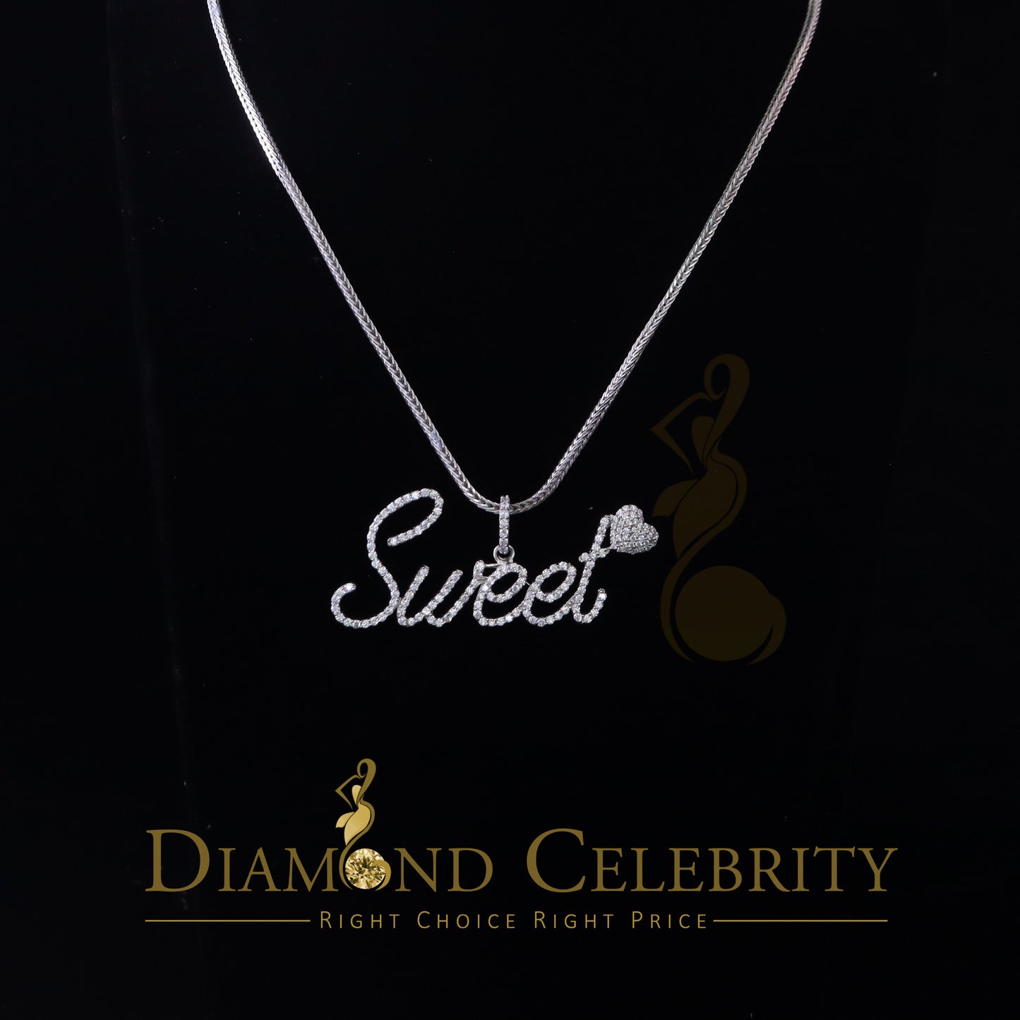 DiamondCelebritees White 925 Fancy Sterling Silver Sweet Tiny Heart Pendant 4.26ct Cubic Zirconia