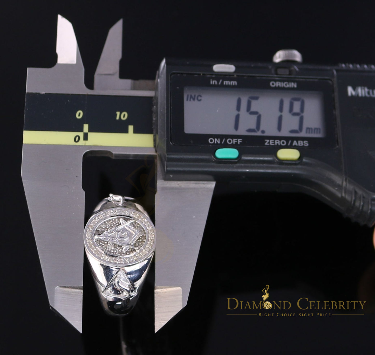 DiamondCelebritees 0.50CT Real Diamond 925 Sterling Silver White Fashion Masonic Men's Ring Size 12