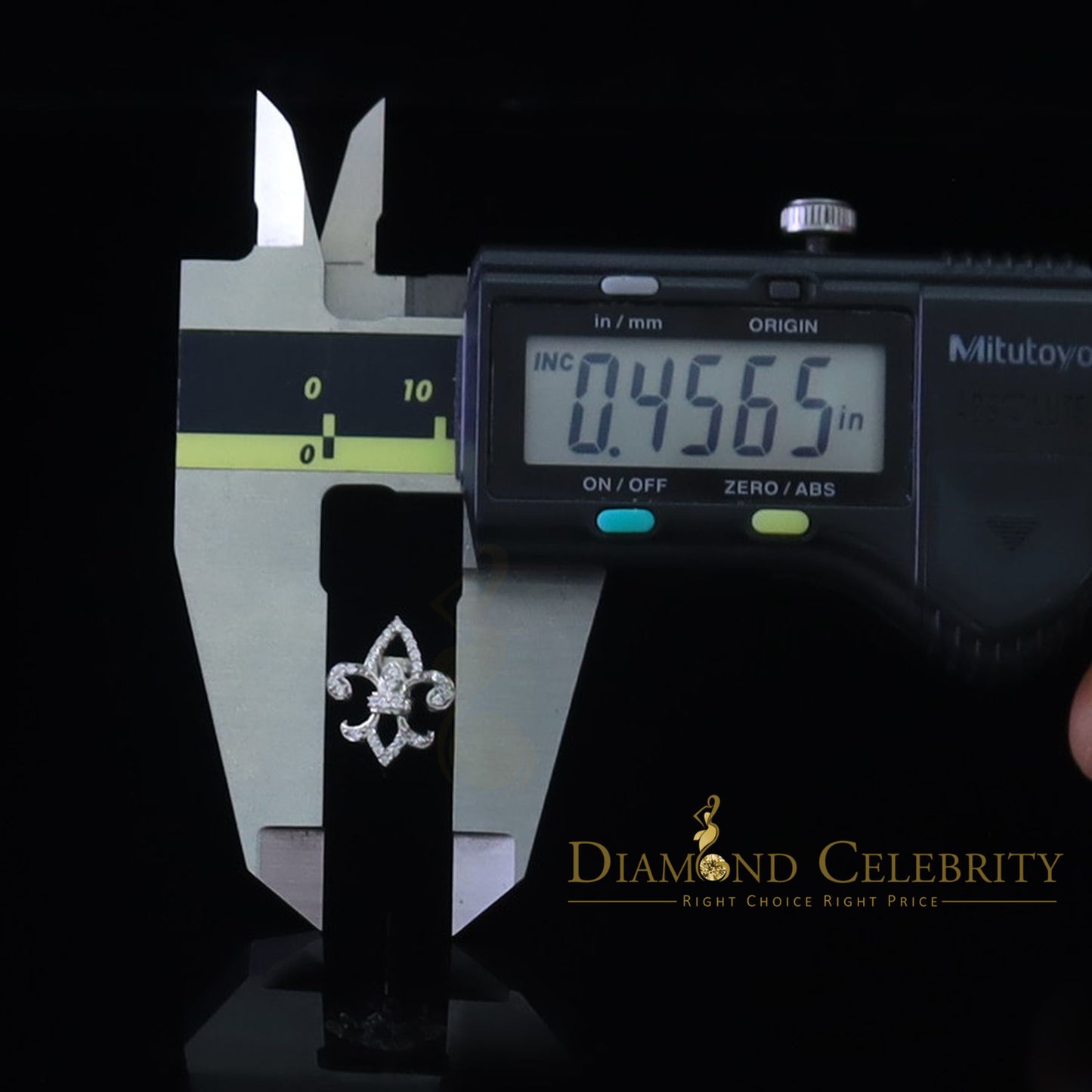 DiamondCelebritees  0.60ct Cubic Zirconia 925 White Silver Women's Fleur de Lis Screw Back Earrings