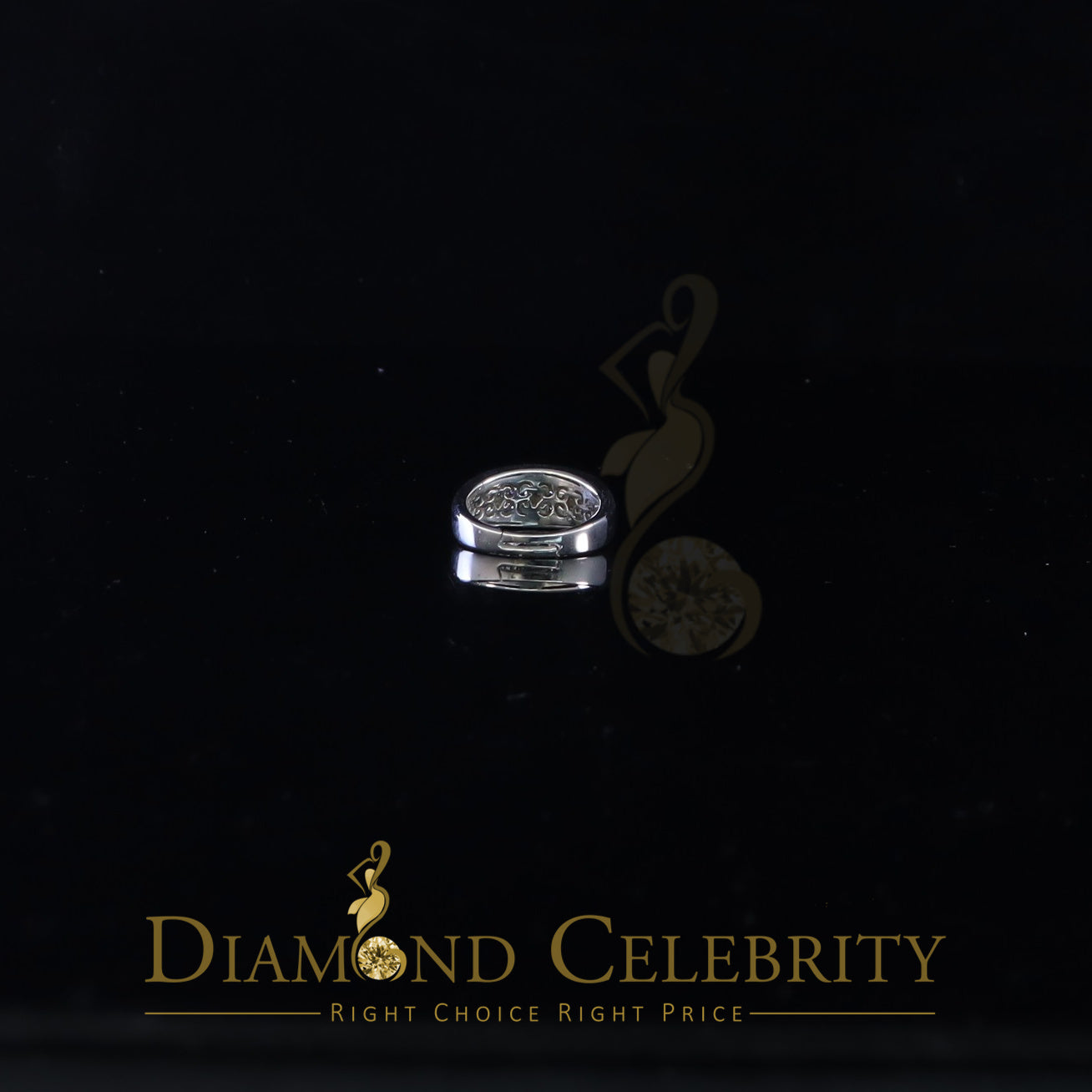 DiamondCelebritees Diamond Celebrity 925 White Sterling Silver 27 Cubic Zirconia Mens Ring Size 8.5
