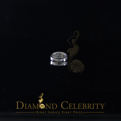 DiamondCelebritees Diamond Celebrity 925 White Sterling Silver 27 Cubic Zirconia Mens Ring Size 8.5