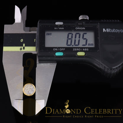 DiamondCelebritees 10K Real Yellow Gold with Real 0.15ct Diamonds Round Stud Earrings