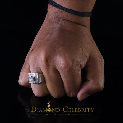 DiamondCelebritees Diamond Celebrity 6.0ct Cubic Zirconia White Silver Men's Square Ring Size 9
