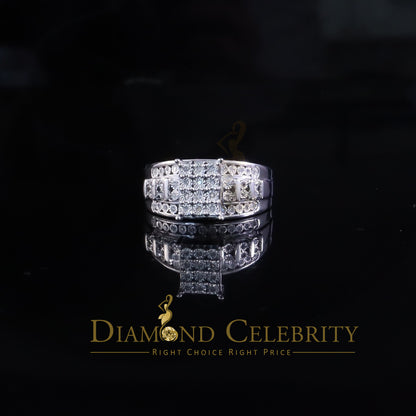 DiamondCelebritees Cinderella Rectangle Real 0.16ct Diamond 925 Silver White Womens Ring Size 8