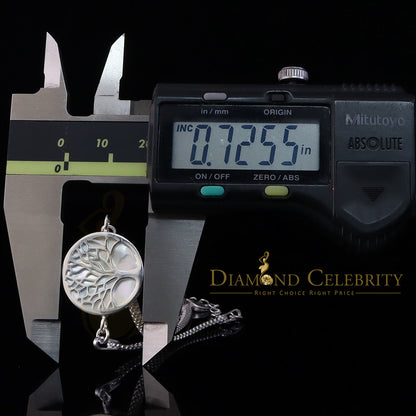 DiamondCelebritees White 925 Sterling Silver Women's Mother Of Pearl Tree Of Life Bracelet Size 8