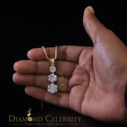 DiamondCelebritees Tripple Flower Shape Yellow 925 Sterling Silver Pendant 5.83ct Cubic Zirconia