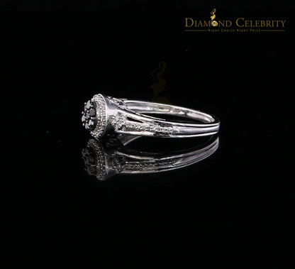 DiamondCelebritees Real 0.30CT Diamond with 10 kt White Gold CLUSTER shape Womens Ring Size 6.5
