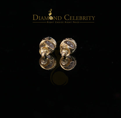 DiamondCelebritees Men's/Women's 10K Real Yellow Gold Real Diamond 0.50CT Stud Round Earring