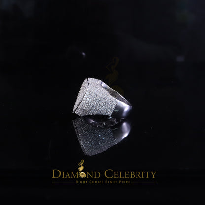 DiamondCelebritees Sterling Men's 925 White Silver 5.00ct VVS 'D' Moissanite Heart Ring Size 8