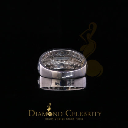 DiamondCelebritees 925 Silver White 0.38ct Cubic Zirconia Wide Men's Engagement Band Ring Size 11.5