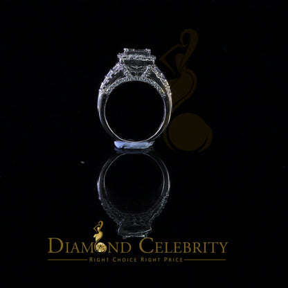 DiamondCelebritees 925 White Silver 4.0ct Square Shape Cubic Zirconia Engagement Womens Ring size 7