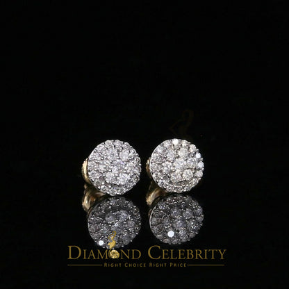 DiamondCelebritees Beautiful 10K Real Yellow Real Diamond 0.55CT Men's/Women's Stud Round Earring