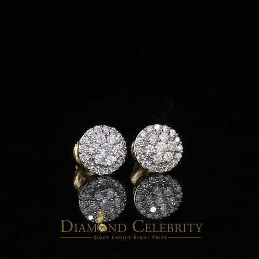 DiamondCelebritees Beautiful 10K Real Yellow Real Diamond 0.55CT Men's/Women's Stud Round Earring
