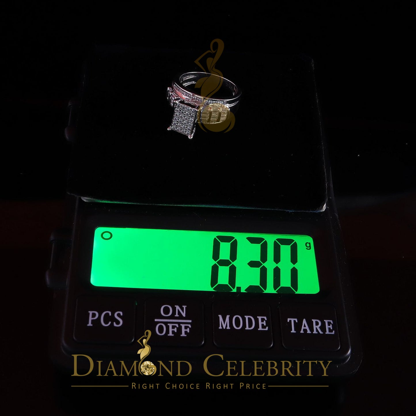 DiamondCelebritees 925 White Silver 1.31ct Cubic Zirconia Cinderella Engagement Womens Rings Size 8