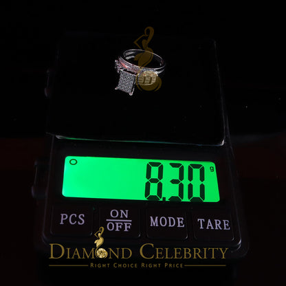 DiamondCelebritees 925 White Silver 1.31ct Cubic Zirconia Cinderella Engagement Womens Rings Size 8