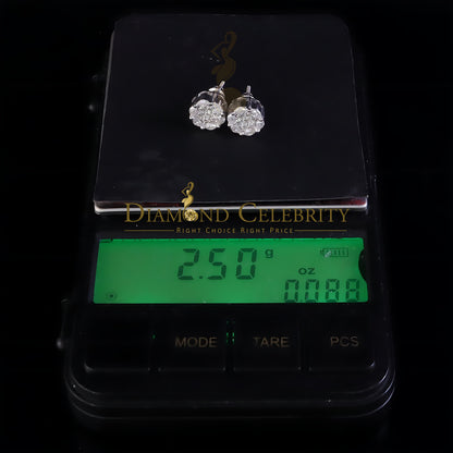 Diamondcelebritees 925 Moissanite White flower 1.00ct Silver Women's Marquise Stud Earrings VVS' D