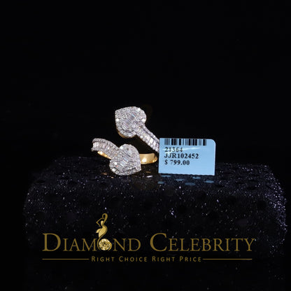 DiamondCelebritees Womens 925 Silver Yellow 2.00ct VVS 'D' Moissanite Tinny Heart Rings Size 8