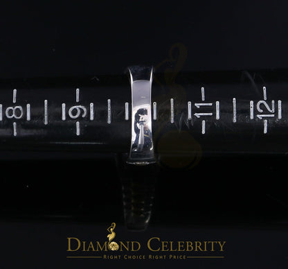 DiamondCelebritees 0.25 CT Real Diamond 925 Sterling White Silver Two Tone Shine Men's Ring Size 10