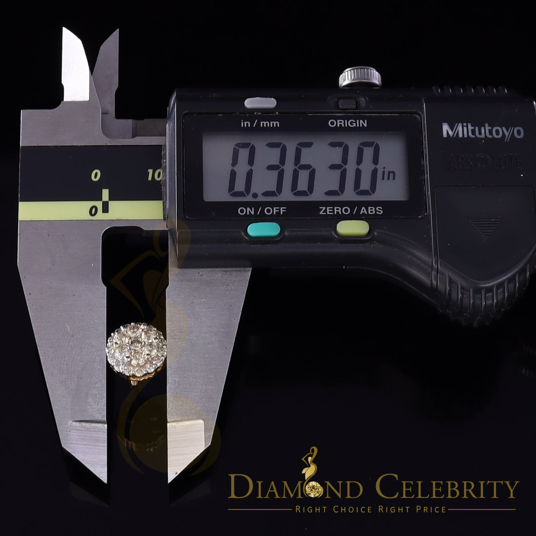 DiamondCelebritees 10K Real Yellow Gold w/Real 1.33 CT Diamond Men's/Women's Stud Earring