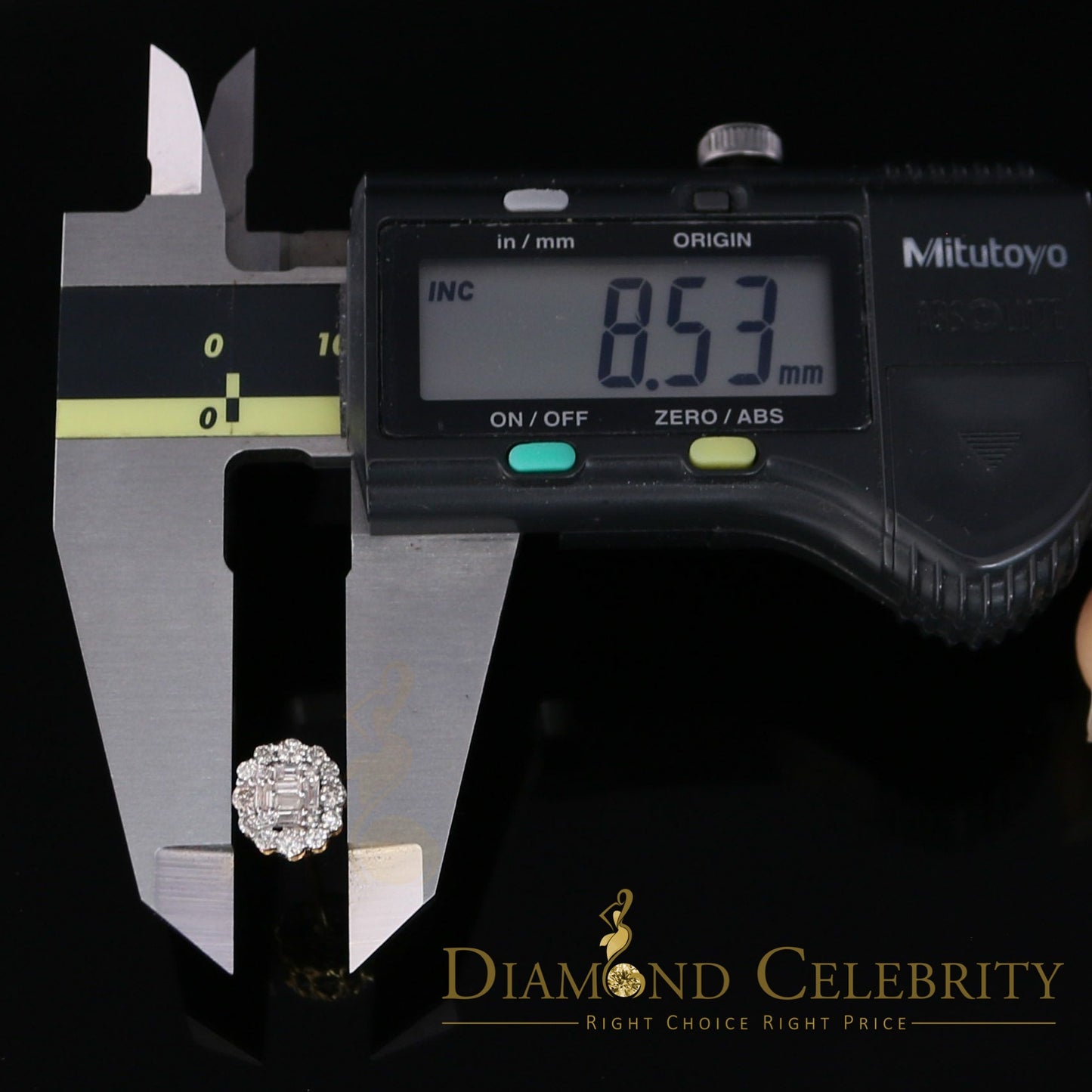 DiamondCelebritees 10K Real Yellow Gold with 0.66CT Real Diamond Men's/Women's Stud Earrings