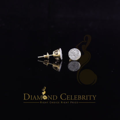 DiamondCelebritees 925 Sterling Silver Yellow 0.25ct Diamond For Men's/Women's Stud Round Earrings