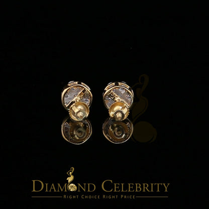 DiamondCelebritees Men's/Women's 10K Real Yellow Gold with 0.75CT Real Diamond Stud Earrings