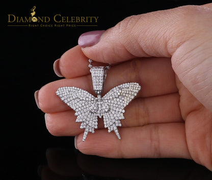 DiamondCelebritees White 925 Sterling Silver Butterfly Shape Pendant with 3.36ct Cubic Zirconia