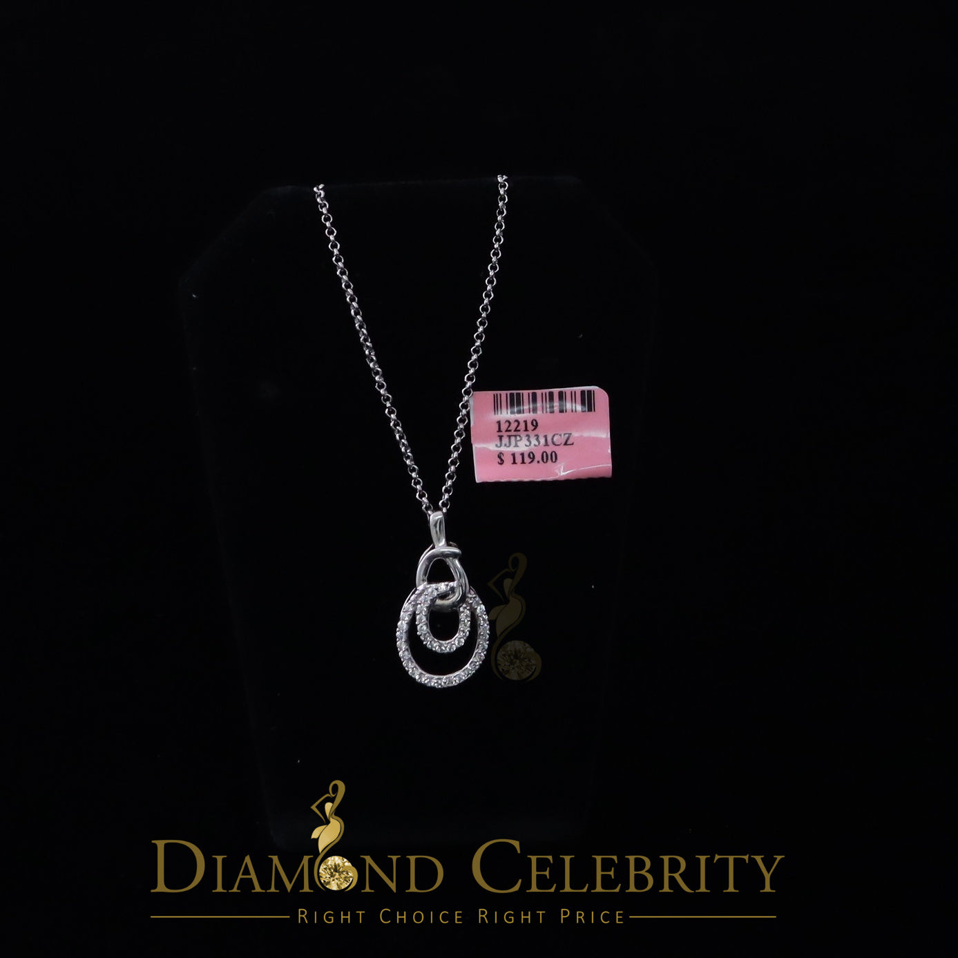 DiamondCelebritees White Sterling Silver Attractive Charm FASHION Pendant 2.64ct Cubic Zirconia