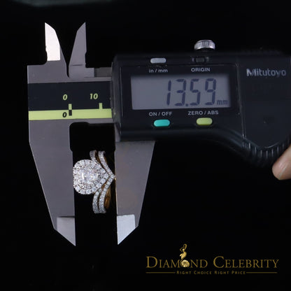 DiamondCelebritees Silver 1.66ct VVS D Heart Shape Moissanite Women Yellow Bridal Heart Ring SZ7