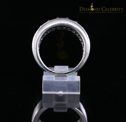 DiamondCelebritees 0.20CT Real Diamond Men's Silver White Micro-Pave Ring Size 11 in Band Style