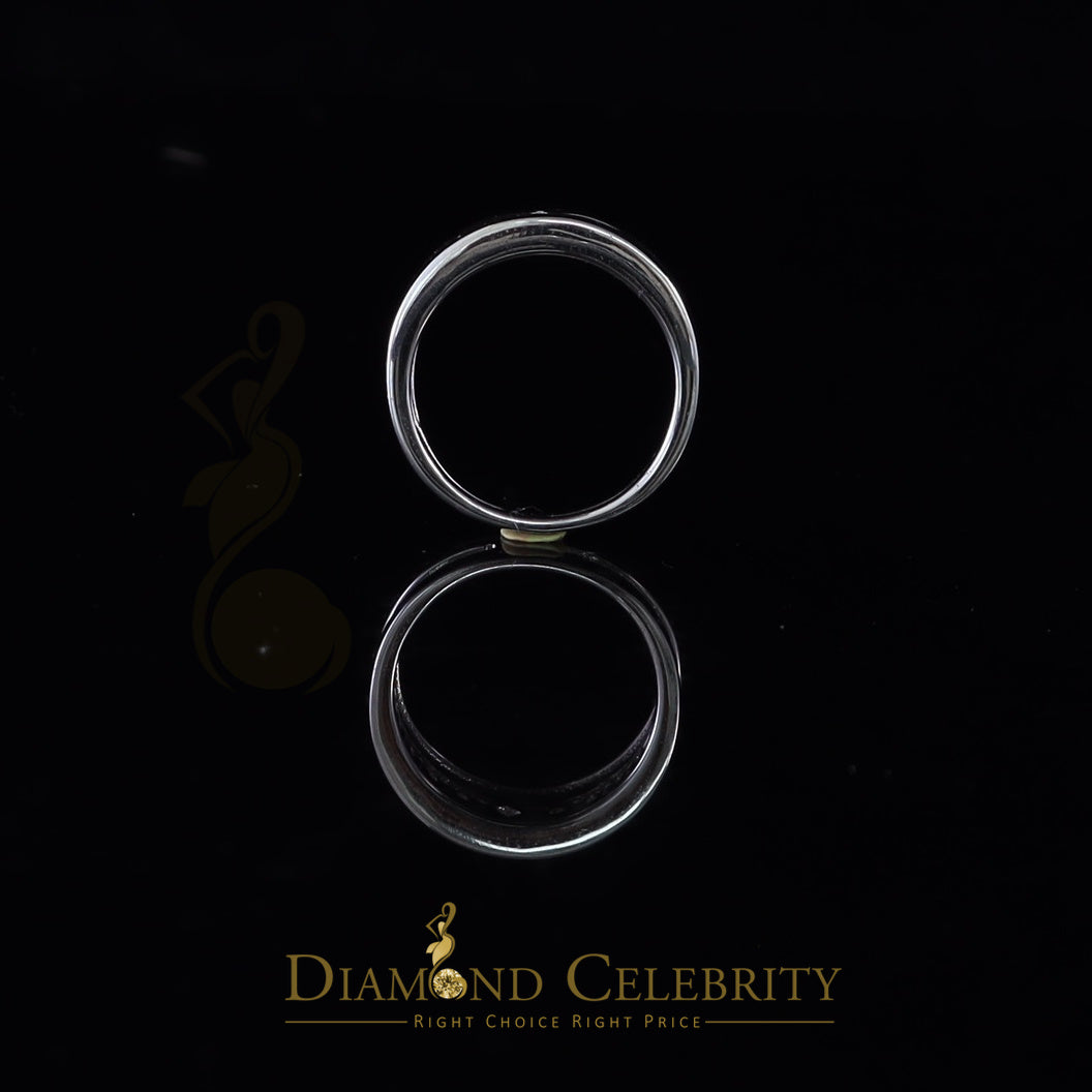 DiamondCelebritees 925 White Silver Round-Shaped 0.66 ct Cubic Zirconia Engagement Womens Ring SZ 7