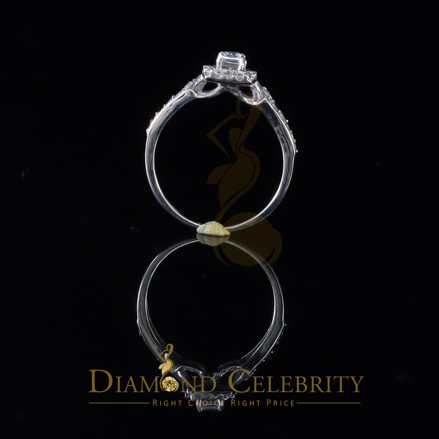 DiamondCelebritees 1.03ct Cubic Zirconia Sterling White Silver Square Bridal Womens style Ring Sz 7