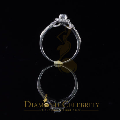 DiamondCelebritees 1.03ct Cubic Zirconia Sterling White Silver Square Bridal Womens style Ring Sz 7