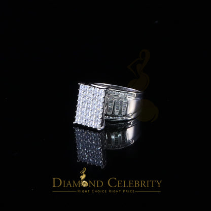 DiamondCelebritees 925 Sterling White Silver Square 4.20ct Cubic Zirconia Womens Ring Size 8