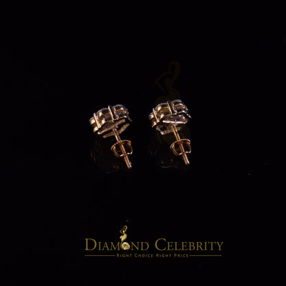 DiamondCelebritees Stud FLORAL Earrings 10k Real Yellow Gold 1.50ct VVS 'D' Color Real Moissanite
