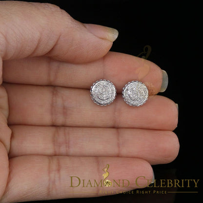 DiamondCelebritees 925 Sterling Silver 0.20ct Diamond For Women's/ Men's White Stud Round Earrings