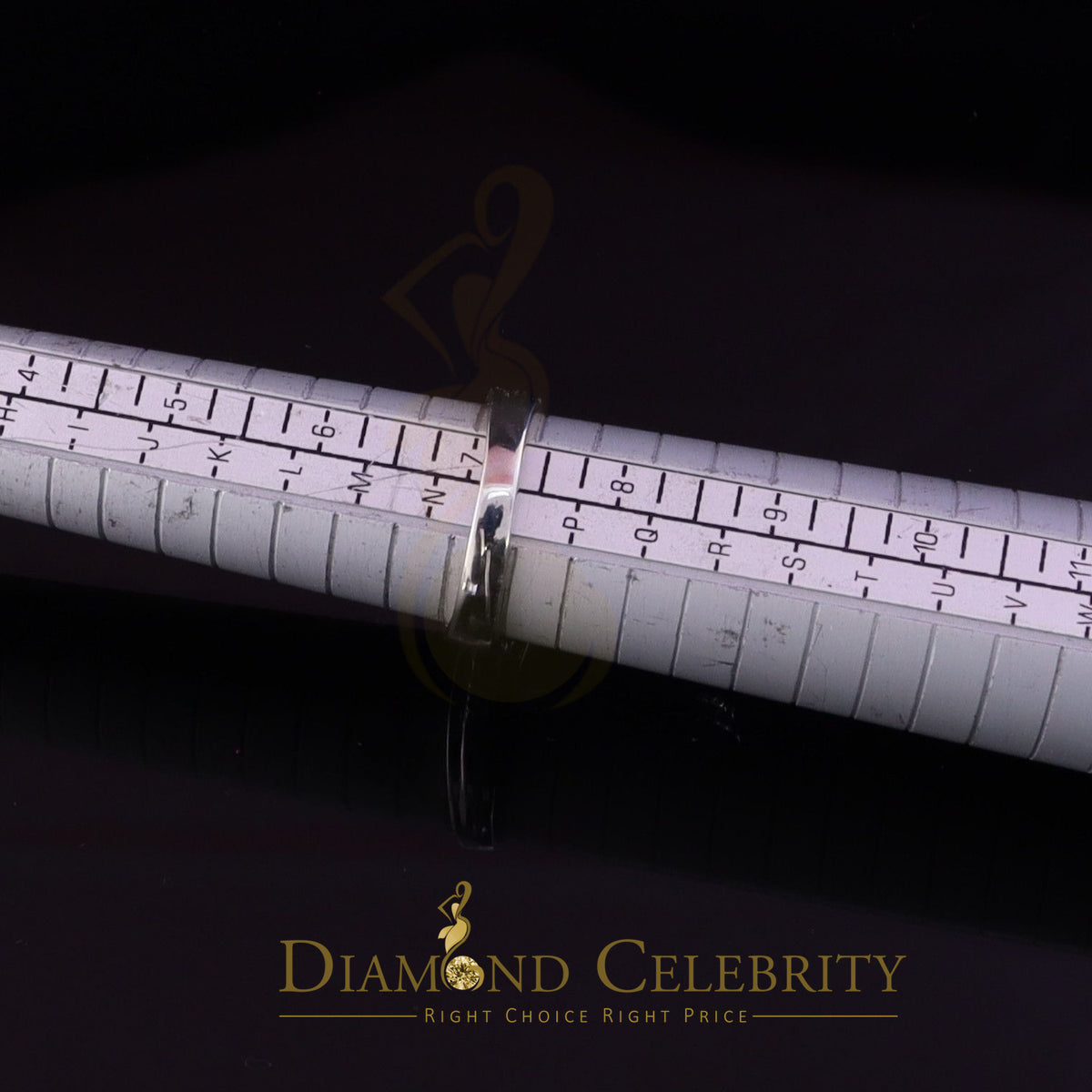 DiamondCelebritees 925 Sterling Silver White Real 0.33ct Princess Diamonds Square Ring Size 7