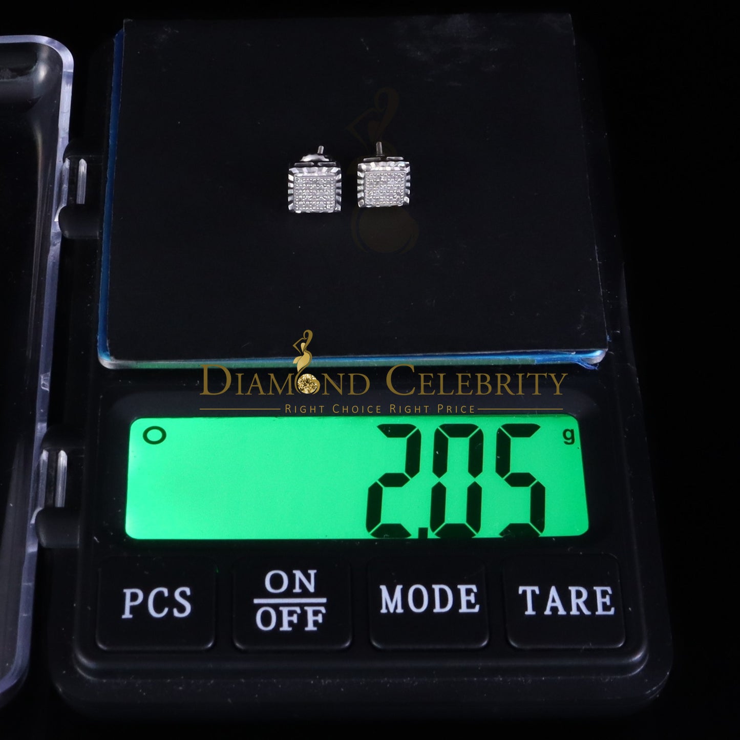 DiamondCelebritees White 925 Sterling Silver 0.15ct Real Diamond For Women's & Men's Stud Earrings